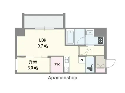 CHIHAYAFULL千早(1LDK/2階)の間取り写真