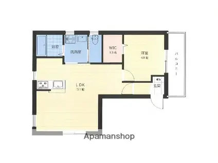 PRIMEUR(1LDK/2階)の間取り写真