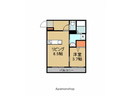 フィーリックス舞の里(1LDK/2階)の間取り写真