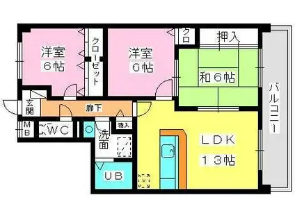 プレステージ和白Ⅲ(3LDK/1階)の間取り写真