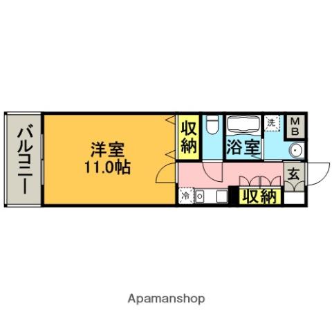 メープル博多倶楽部(1K/3階)の間取り写真