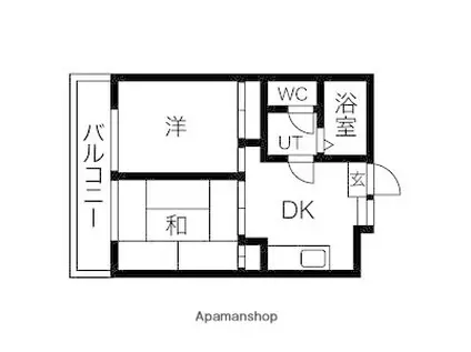 サンハイツ玉川(2DK/6階)の間取り写真