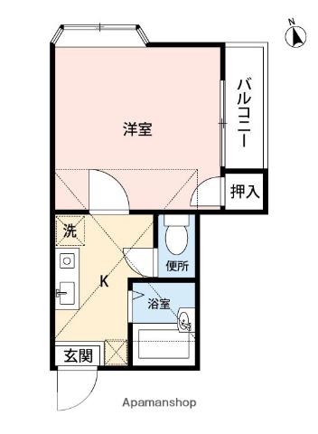 アゼリア竹下(1K/1階)の間取り写真