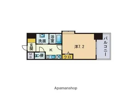 ロマンス・リコⅡ(1K/7階)の間取り写真