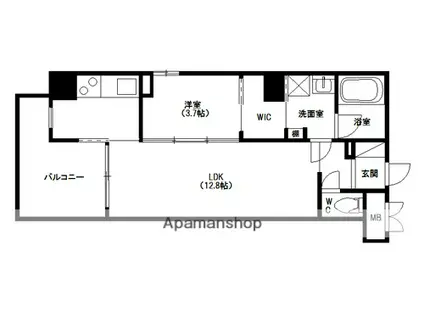 シャルマン愛知(1LDK/5階)の間取り写真