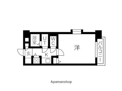 ル・レーヴ薬院(1K/9階)の間取り写真