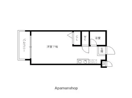 パピルスⅡ(ワンルーム/7階)の間取り写真