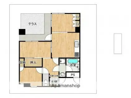 プレアール麦野(2LDK/1階)の間取り写真