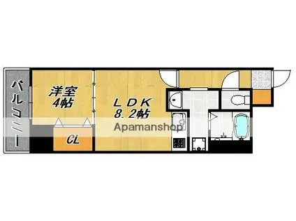 エストレーア薬院(1LDK/6階)の間取り写真