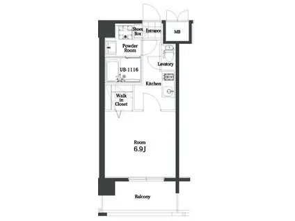 エンクレスト天神MODE(1K/2階)の間取り写真