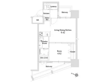 エンクレスト天神シティ(2K/8階)の間取り写真