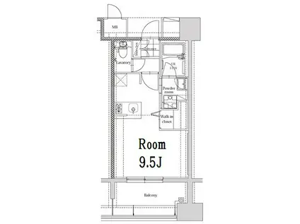 エンクレスト博多イースト PARK(ワンルーム/9階)の間取り写真