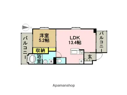 コンプレートSEKIJOU(1LDK/6階)の間取り写真
