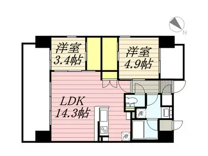 ネストピア博多グランドステージⅡ(2LDK/3階)の間取り写真