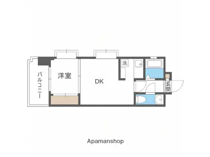 エステート・モア シャトー薬院(1LDK/2階)の間取り写真