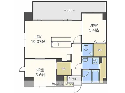 アクシオン薬院プレミアム(2LDK/6階)の間取り写真