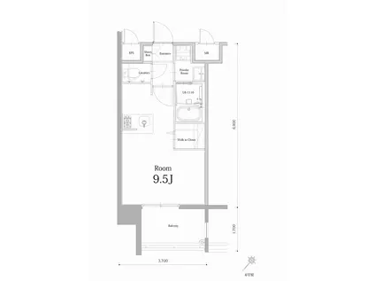 エンクレスト博多駅南BASE(ワンルーム/8階)の間取り写真