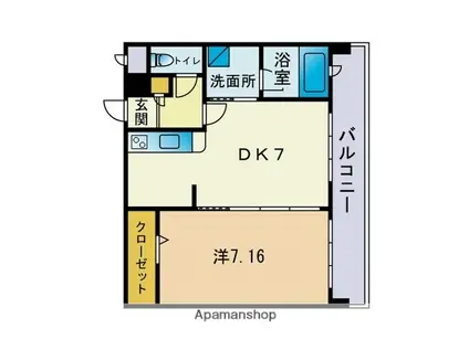 HF大濠レジデンスBAYSIDE(1DK/3階)の間取り写真