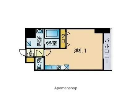 アーバンフラッツ天神東1(ワンルーム/7階)の間取り写真