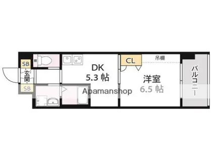 ホワイトマンション高田(1DK/2階)の間取り写真