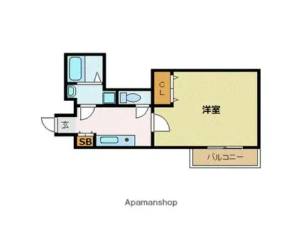 ローズモント・フレア六本松(1K/4階)の間取り写真