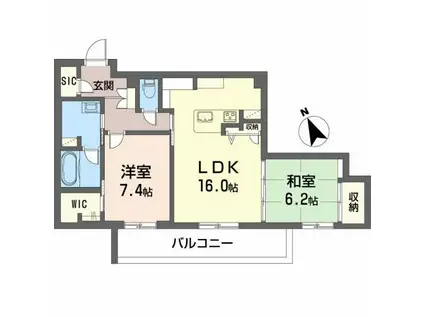 GRAND BLEU DE SASAOKA(2LDK/3階)の間取り写真
