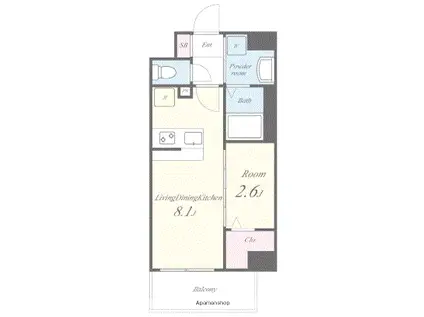 MAHORA天神(1LDK/2階)の間取り写真