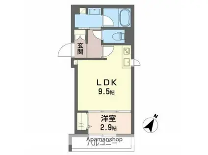 シャーメゾン日赤通(1LDK/3階)の間取り写真