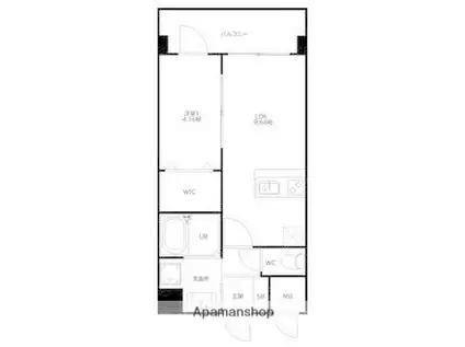 ラシュール・イン寺塚(1LDK/5階)の間取り写真