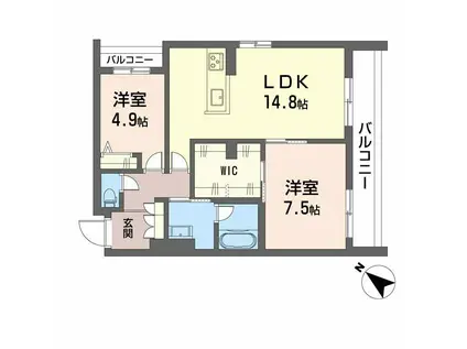 メゾン パルク 清水(2LDK/2階)の間取り写真