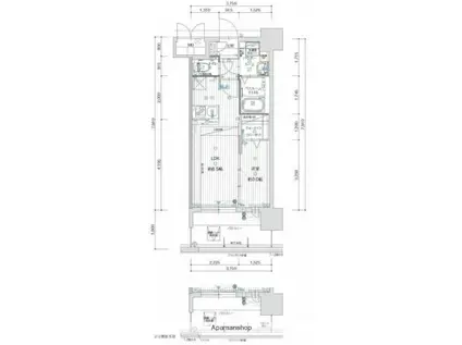 グランフォーレ県庁前アネックス(1LDK/7階)の間取り写真