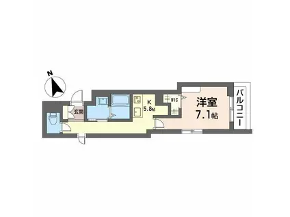 シャーメゾン高宮ペルーレ(1K/2階)の間取り写真