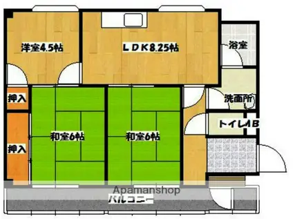 ハイ・ストリート浅川Ⅰ(3LDK/2階)の間取り写真