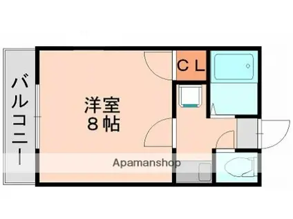 ライブクリスタル(1K/1階)の間取り写真