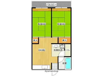 ツツミビル(2DK/1階)の間取り写真