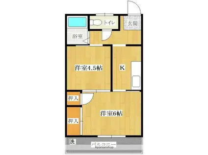 セントラルビル(2K/3階)の間取り写真