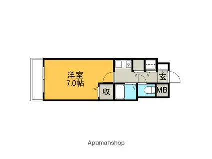 西日本鉄道太宰府線 西鉄五条駅 徒歩10分 9階建 築36年(1K/5階)の間取り写真
