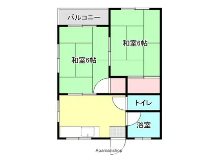 栄荘(2DK/2階)の間取り写真