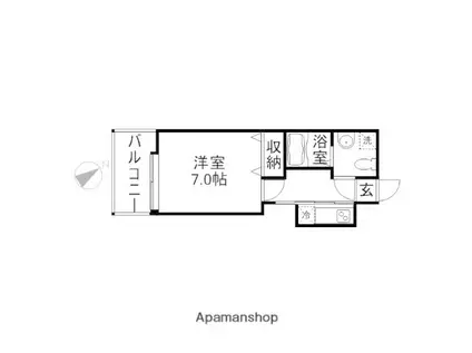 エステートモア大橋CLIO(1K/4階)の間取り写真