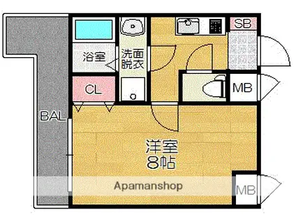 クラーレ(1K/2階)の間取り写真