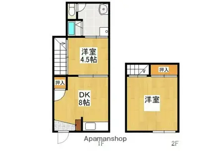 シャイニー春日(2DK/2階)の間取り写真