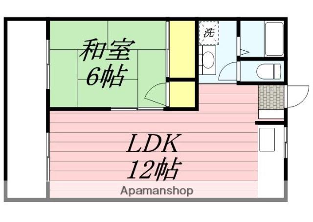山田コーポ(1LDK/1階)の間取り写真