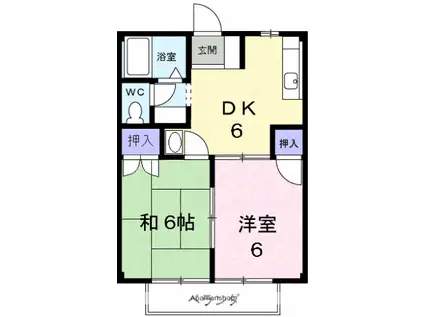 エスパシオ国分(2DK/1階)の間取り写真