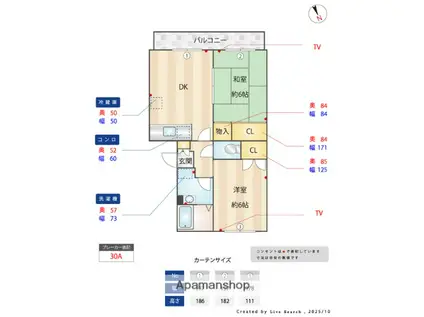レジデンス飯田(2DK/3階)の間取り写真