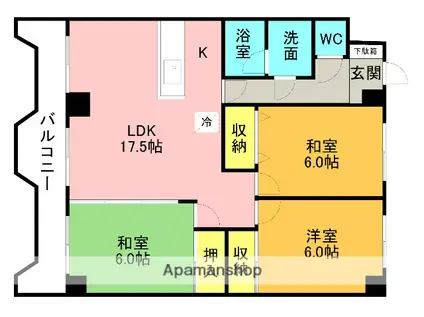 グレースマンション(3LDK/3階)の間取り写真