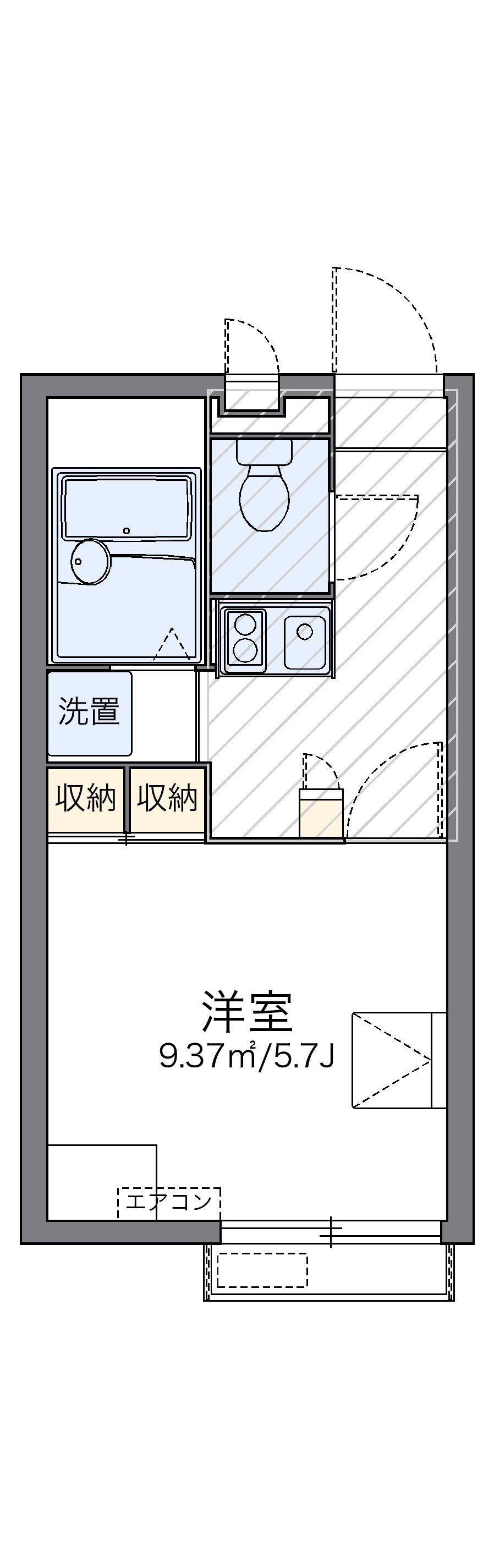レオパレス岩井(1K/2階)の間取り写真