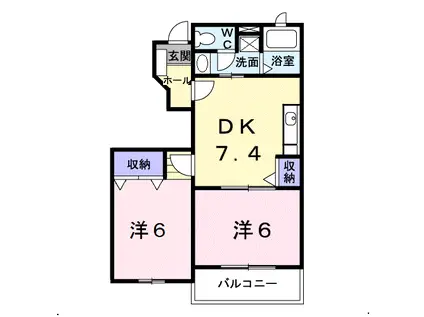 サンシャルム・KA(2DK/1階)の間取り写真