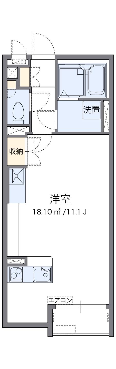 ミランダフローラ白川(ワンルーム/1階)の間取り写真