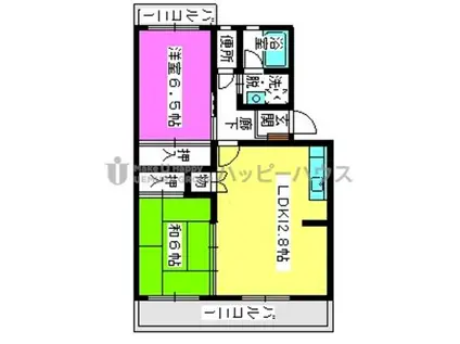 アーバンハイツ渡辺(3DK/4階)の間取り写真