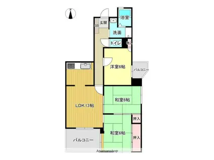 ガーデンハウスけしノ実(3LDK/2階)の間取り写真